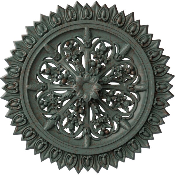 Ekena Millwork Lariah Ceiling Medallion (Canopies up to 1 3/8"), 24 3/4"OD 1 3/8"ID x 3 1/4"P, Cloud Burst Crackle CM24LACBC - main